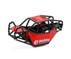 INJORA AX8503R - INJORA 310mm Wheelbase Nylon Rock Buggy Chassis Roll Cage for 1/10 RC Crawler, Red
