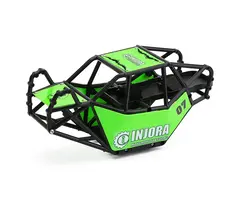 INJORA AX8503G - INJORA 310mm Wheelbase Nylon Rock Buggy Chassis Roll Cage for 1/10 RC Crawler, Red