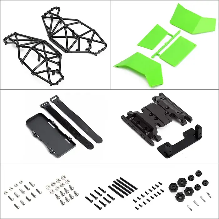 INJORA AX8503G - INJORA 310mm Wheelbase Nylon Rock Buggy Chassis Roll Cage for 1/10 RC Crawler, Red