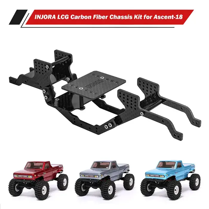 INJORA ASC18-17 - INJORA LCG Carbon Fiber Chassis Kit for 1/18 Redcat Ascent-18
