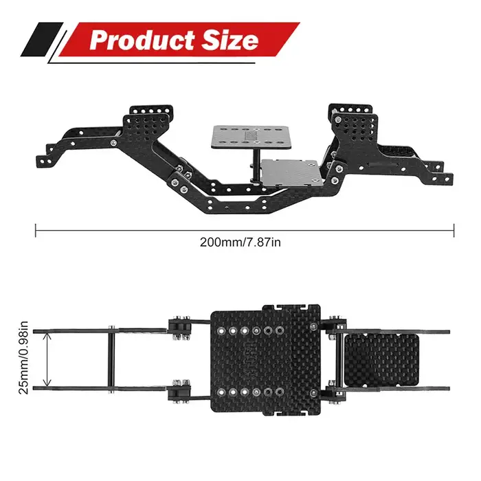 INJORA ASC18-17 - INJORA LCG Carbon Fiber Chassis Kit for 1/18 Redcat Ascent-18