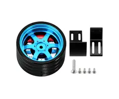 INJORA RX4-14BL - INJORA Aluminum One-handed Control Steering Wheel for TQI Transmitter TRX4M TRX4 TRX6 Slash Summit, Blue