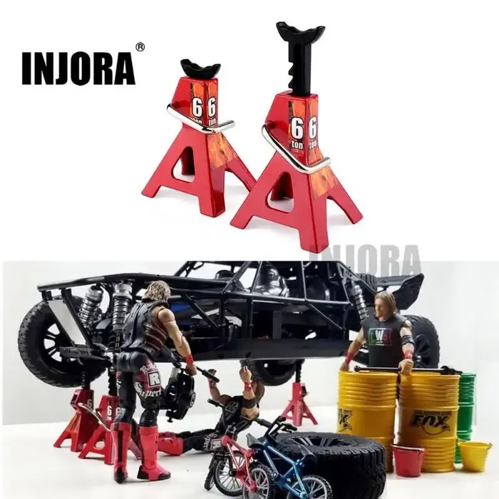 INJORA CRAW20160926 - INJORA 2pcs Mini Metal Height Adjustable Jack Stands for 1/10 RC Crawler