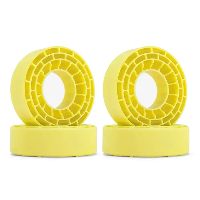 INJORA DGT-1064YE - INJORA 4pcs Silicone Rubber Inserts For 62-64mmx24mm 1.0" Tires, 1/24 & 1/18 Scale, Yellow