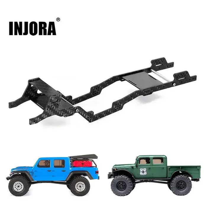 INJORA SCX24-142 - INJORA LCG Carbon Fiber Chassis Kit 6º Angled Frame for SCX24 Gladiator Power Wagon