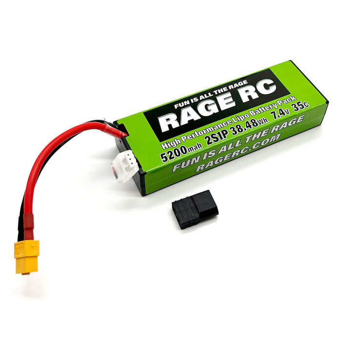 RGRLP52002S35T - 5200mAh 2S 7.4V 35C Hard Case LiPo Battery with XT60 Connector & TRX Adapter