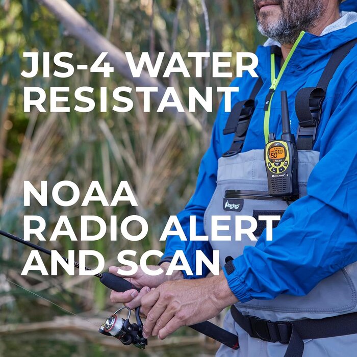 GXT1030VP4 - Midland GXT1030VP4 GMRS Two-Way Radio (50-Channel, Long Range, 142 Privacy Codes, SOS, NOAA, Rechargeable Nickel Battery, Black/Yellow, 2-Pack)