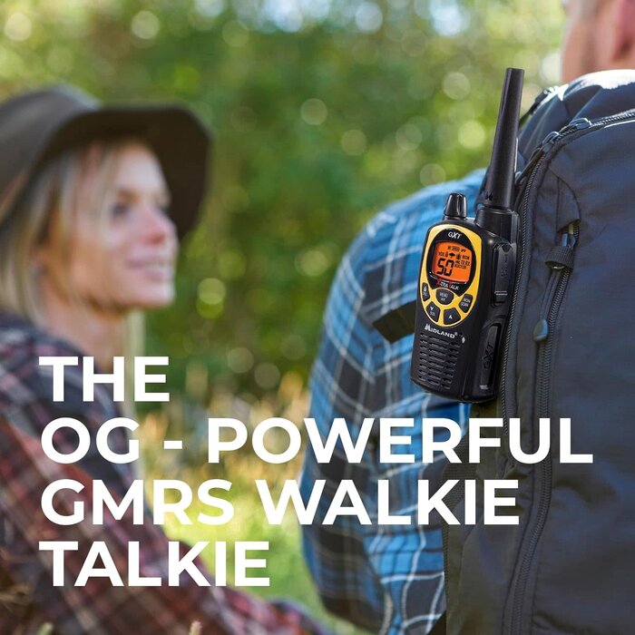 GXT1030VP4 - Midland GXT1030VP4 GMRS Two-Way Radio (50-Channel, Long Range, 142 Privacy Codes, SOS, NOAA, Rechargeable Nickel Battery, Black/Yellow, 2-Pack)