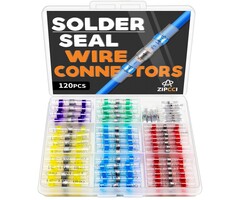SOLDER-SEAL-120PC - ZIPCCI 120Pcs Solder Seal Wire Connectors - Heat Shrink Butt Connectors Kit for Electrical Wiring