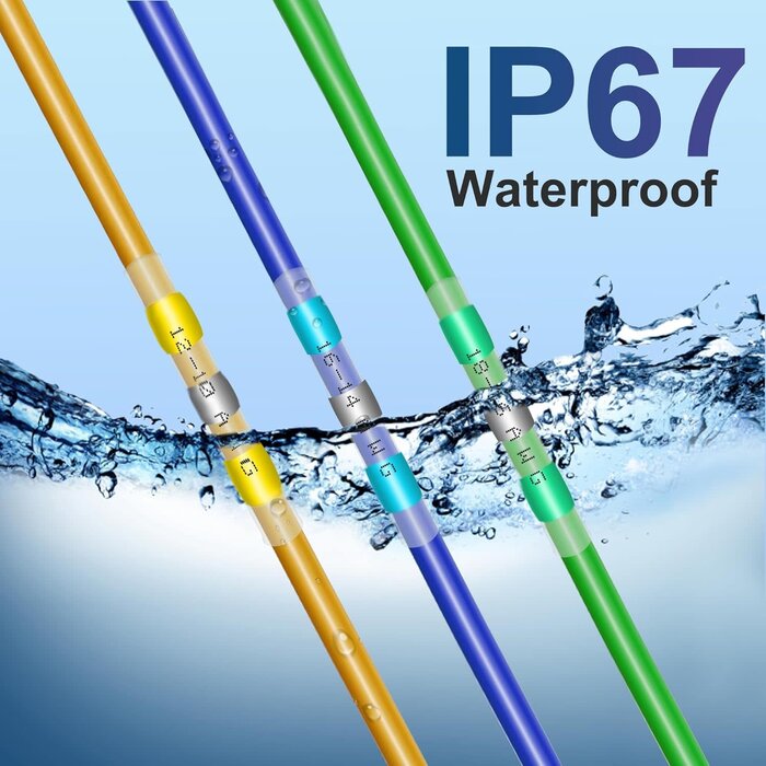 SOLDER-SEAL-120PC - ZIPCCI 120Pcs Solder Seal Wire Connectors - Heat Shrink Butt Connectors Kit for Electrical Wiring