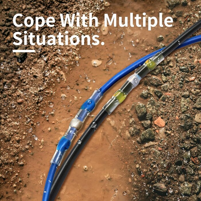 SOLDER-SEAL-120PC - ZIPCCI 120Pcs Solder Seal Wire Connectors - Heat Shrink Butt Connectors Kit for Electrical Wiring