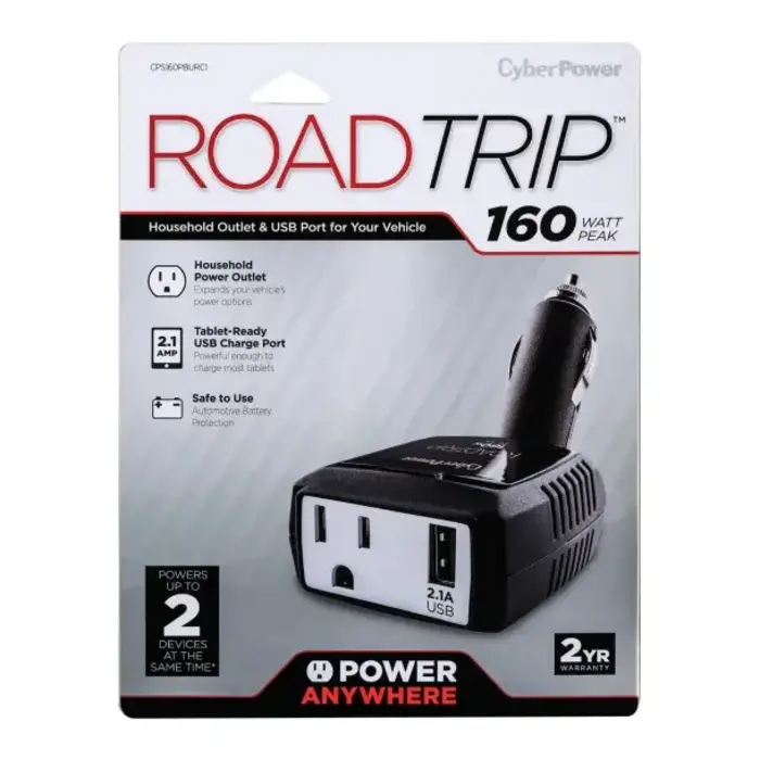 CPS160PBURC1 - CyberPower® 160W Power Inverter with 1 AC Outlet and 1 USB Port