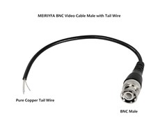 MILI021 - Meiriyfa Male BNC Pigtail Cable Bare Wire, 20.5cm, BNC Male Coaxial Connector Extension Plug with Open End Wire for CCTV Camera Terminal Adpater