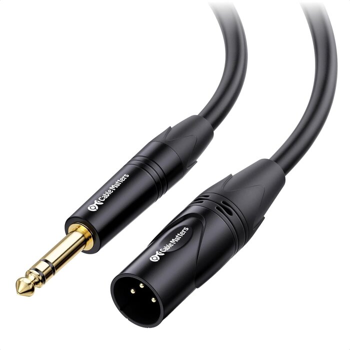 500014-3 - Cable Matters 6.35mm (1/4 Inch) Short TRS to XLR Cable - 3ft, Male to Male XLR to TRS Cable, Black – Not for Microphone Use