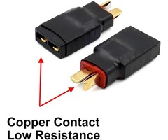 TR2T4 - Elechawk Deans/T-Plug Male to Traxxas Female Connector Adapter Compatible with TRX Wireless Converter for RC Battery Charger Slash