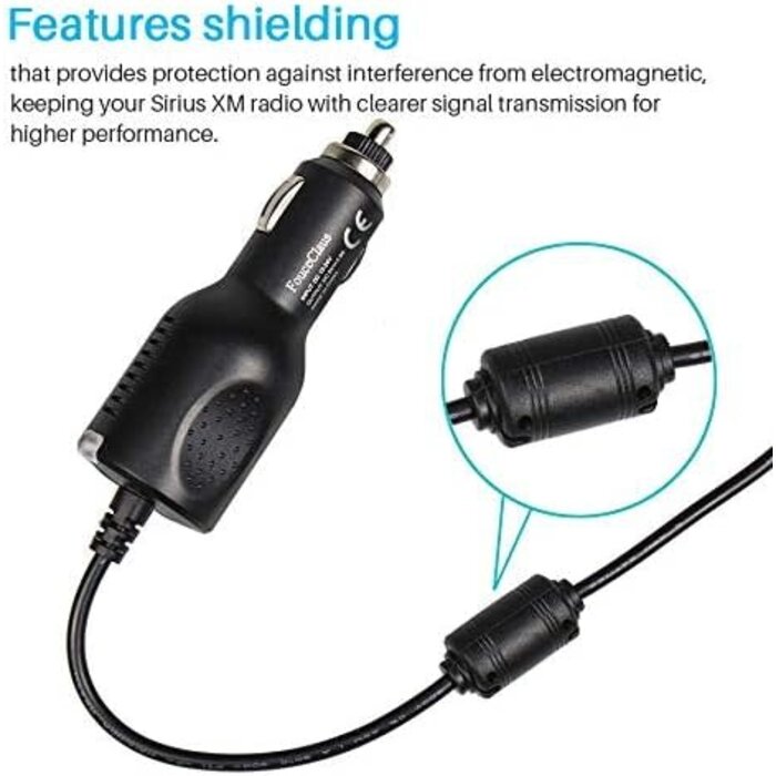 DC-YELLOW-TIP - FOUCECLAUS Car Power Adapter Charger for Sirius XM 5V PowerConnect Car Docks, Only Compatible with SiriusXM Vehicle Dock SXVD1(A), XDPIV1, XDPIV2, SDPIV1, XAPV2 XMP3i, SXiV1