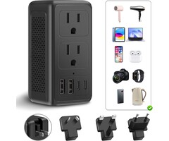 2000W 220V to 110V Converter, Power Converter Travel Adapter Combo for Hair Dryer, Phones, Laptop, MacBook, Plug Adapter with 2-Port USB, Voltage Converter US to Europe, UK, Israel Over 150 Countries