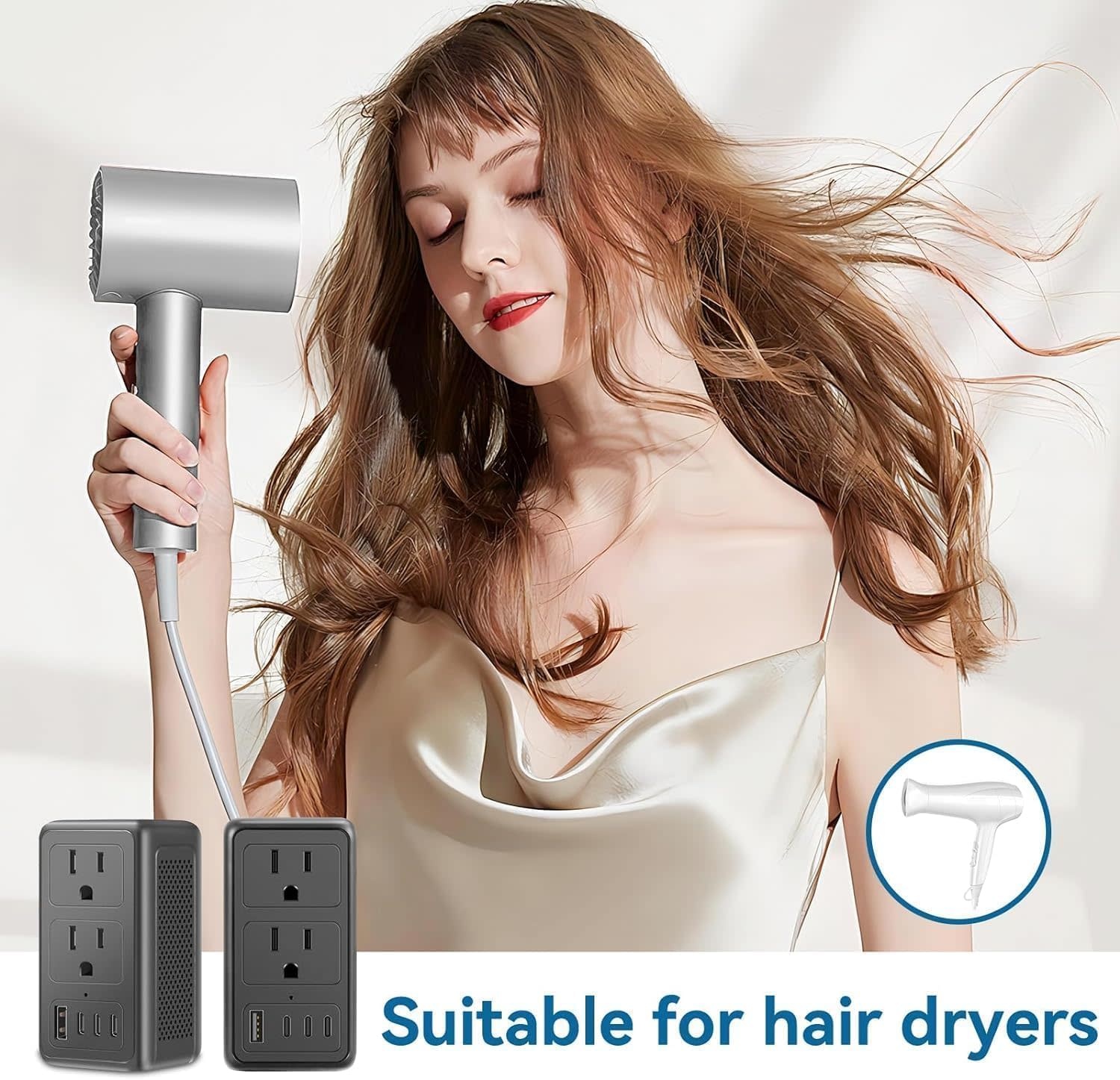 2000W 220V to 110V Converter, Power Converter Travel Adapter Combo for Hair Dryer, Phones, Laptop, MacBook, Plug Adapter with 2-Port USB, Voltage Converter US to Europe, UK, Israel Over 150 Countries