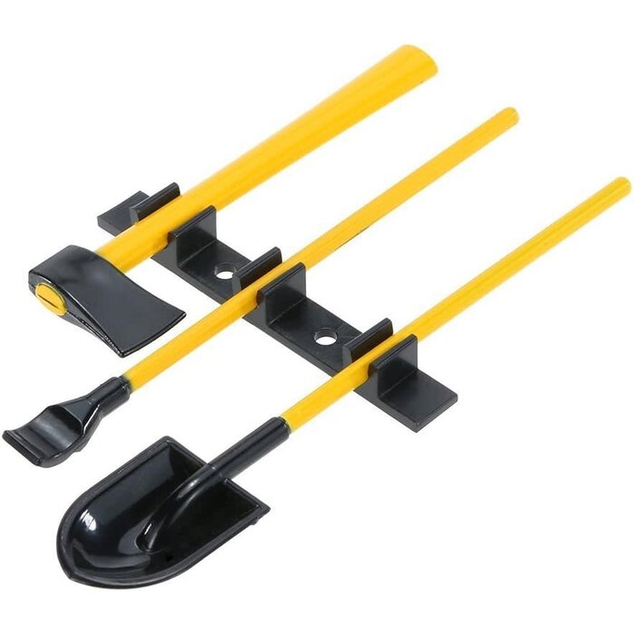 NBT-001 - Share Goo 6PCS RC Plastic Decoration Accessories Tool Set Kit Compatible with 1/10 Scale RC Rock Crawler 4WD D90 D110 SCX10 Wraith, Include Gas Can, Winch, Jack, Shovel, Axe, Pry Bar, Red