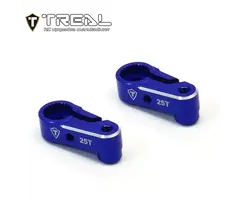 TREAL X003QX7KMP - TREAL Aluminum 7075 Servo Horn 25T Steering Servo Arm (2pcs) for 1/18 TRX4M Defender Bronco K10 F150, Blue