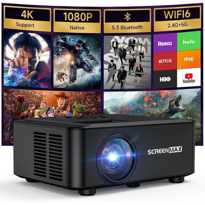 AK-67 Projector: 5G WiFi, DVD, Bluetooth 5.1, 50% Brighter Display