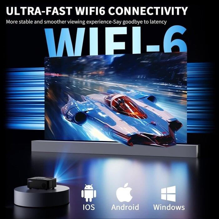 AK-67 Projector: 5G WiFi, DVD, Bluetooth 5.1, 50% Brighter Display