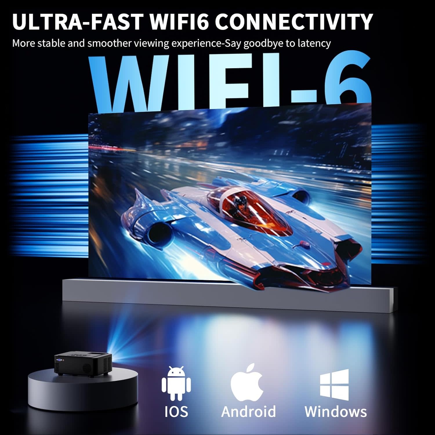 AK-67 Projector: 5G WiFi, DVD, Bluetooth 5.1, 50% Brighter Display