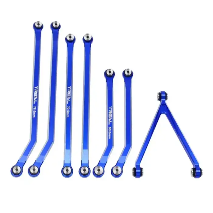 TREAL X003727C73 - TREAL SCX24 High Clearance Links Set (7P) for SCX24 Jeep Gladiator & Dodge Power Wagon Alu 7075 Chassis Links for Axial SCX24 1/24 RC Crawler Car AXI00005T, Blue