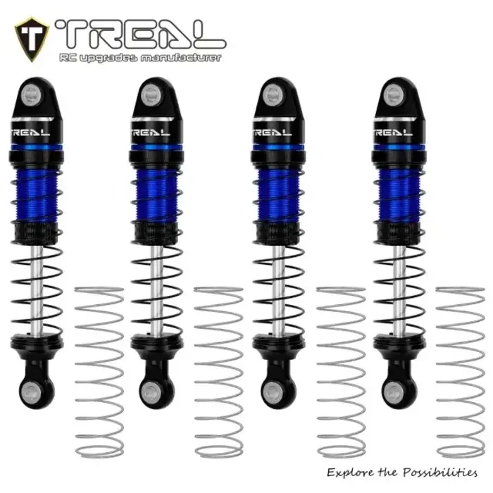 TREAL X004CQY2HL - TREAL TRX4M Shocks 59MM Oil-Damper Long Travel Threaded Shock Absorber Upgrades for 1/18 TRX-4M TRX-4MT, Blue