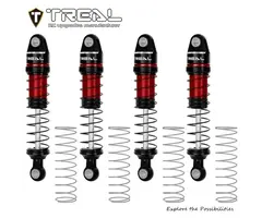 TREAL X004CQY2IP - TREAL TRX4M Shocks 59MM Oil-Damper Long Travel Threaded Shock Absorber Upgrades for 1/18 TRX-4M TRX-4MT, Red
