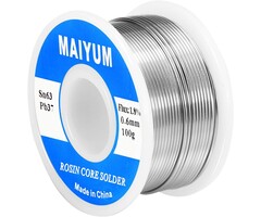 MAIYUM Sn63-Pb37-0.6MM - MAIYUM 63-37 Tin Lead Rosin core solder wire for electrical soldering (0.6mm 100g)