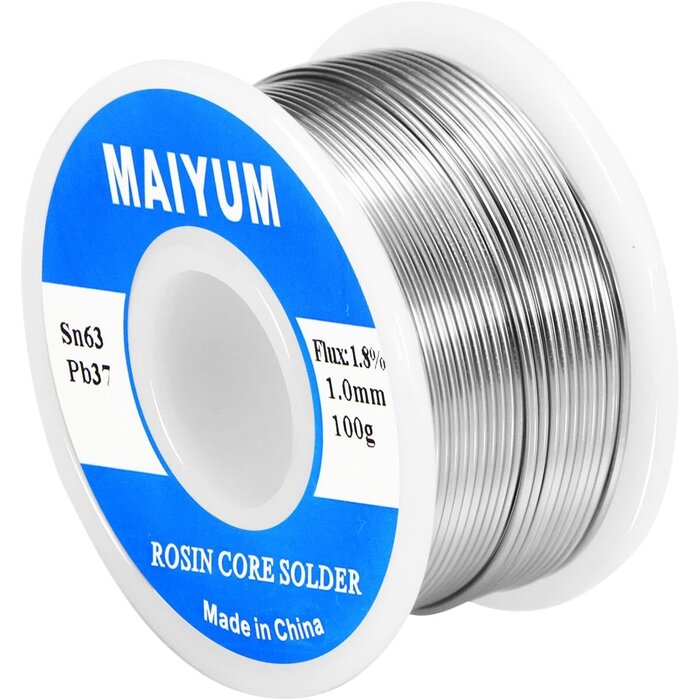 MAIYUM Sn63-Pb37-1.0MM - MAIYUM 63-37 Tin Lead Rosin Core Solder Wire for Electrical Soldering (1.0mm 100g)