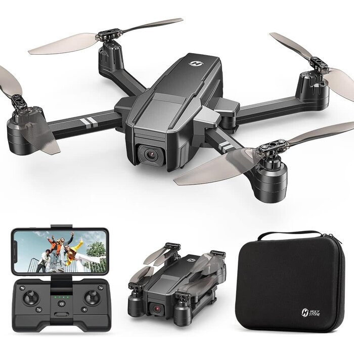 HS440 - Holy Stone Foldable FPV Drone with 1080P WiFi Camera for Adult Beginners and Kids; Voice Gesture Control RC Quadcopter with Modular Battery for long flight time, Auto Hover, Carrying Case