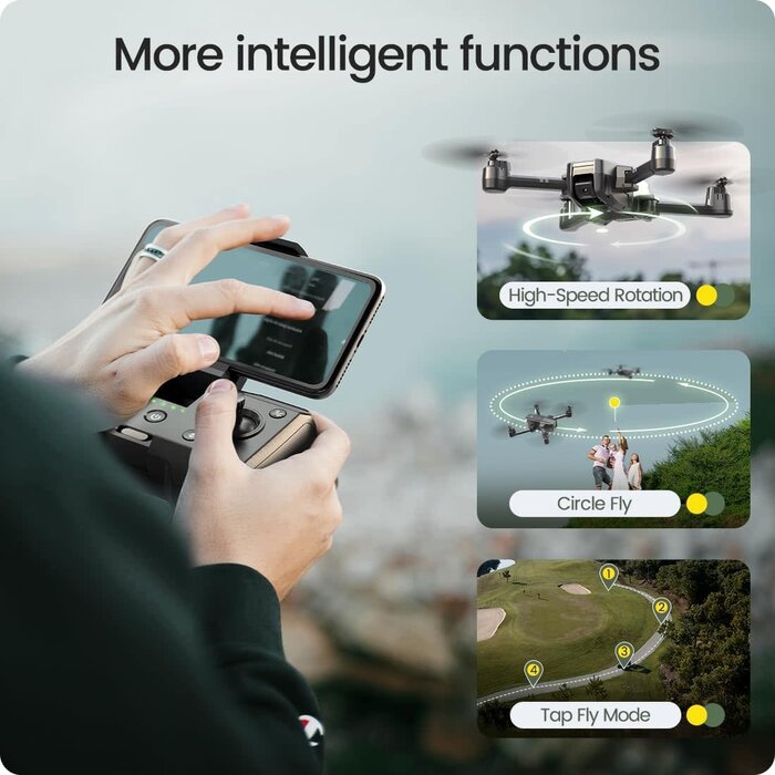 HS440 - Holy Stone Foldable FPV Drone with 1080P WiFi Camera for Adult Beginners and Kids; Voice Gesture Control RC Quadcopter with Modular Battery for long flight time, Auto Hover, Carrying Case