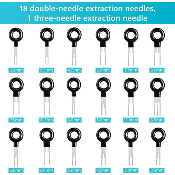 TRTK-44PCS - Kikerike Terminal Removal Tool Kit 44 Pcs Depinning Tool Electrical Connector Pin Removal Tool Kit Pin Extractor Tool Set Wire Terminal Release Tool for Automotive Car Household Devices