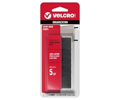 VEL90075 - VELCRO Brand Sticky Back Strips with Adhesive | 4 Count (Pack of 1) | Black 3 1/2 x 3/4 In | Hook and Loop Fasteners for Home Organization, Classroom or Office