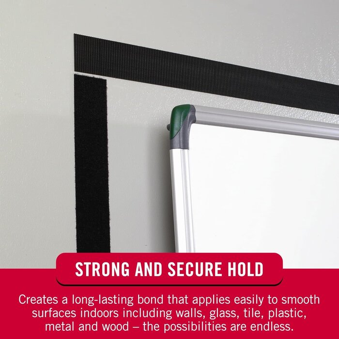 VEL90075 - VELCRO Brand Sticky Back Strips with Adhesive | 4 Count (Pack of 1) | Black 3 1/2 x 3/4 In | Hook and Loop Fasteners for Home Organization, Classroom or Office