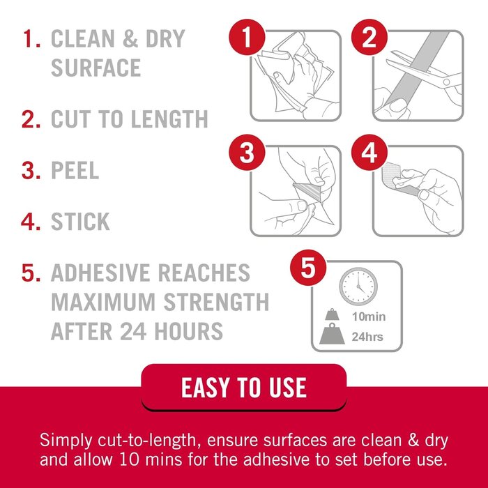 VEL90075 - VELCRO Brand Sticky Back Strips with Adhesive | 4 Count (Pack of 1) | Black 3 1/2 x 3/4 In | Hook and Loop Fasteners for Home Organization, Classroom or Office