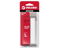 VEL90076 - VELCRO Brand - Sticky Back Hook and Loop Fasteners | Perfect for Home or Office | 3 1/2in x 3/4in Strips | Pack of 4 | White