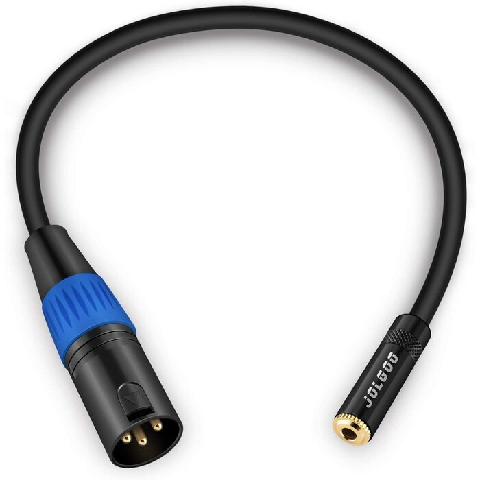3.5F-XLRM - JOLGOO 3.5mm Female to XLR Male Stereo Audio Adapter Cable, 1/8 inch Mini Jack Female to XLR Male Adapter Cable, 1 Feet - JOLGOO
