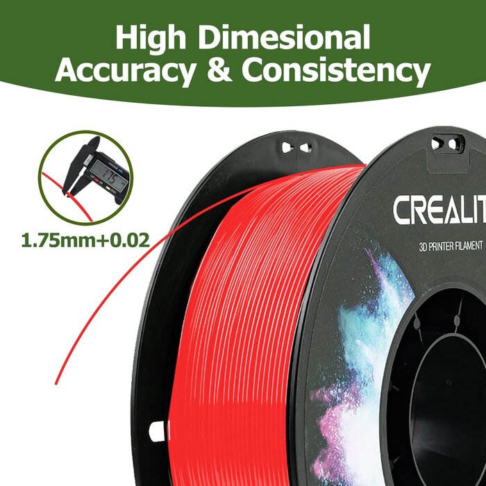 Creality CREALITY-PETEG-RED - CREALITY PETG Filament 1.75mm 3D Printer Filament, 1kg (2.2lb) Neatly Wound Spool, Dimensional Accuracy ±0.03mm, Excellent Toughness, Fits for Most FDM 3D Printers, Red PETG