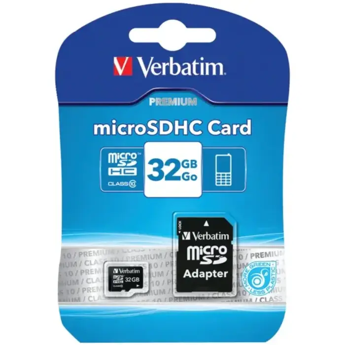 Verbatim VTM44083 - Verbatim® 32GB Class 10 UHS-1 MicroSDHC™ Card with Adapter, Up to 90 Mbps