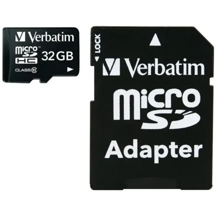 Verbatim VTM44083 - Verbatim® 32GB Class 10 UHS-1 MicroSDHC™ Card with Adapter, Up to 90 Mbps