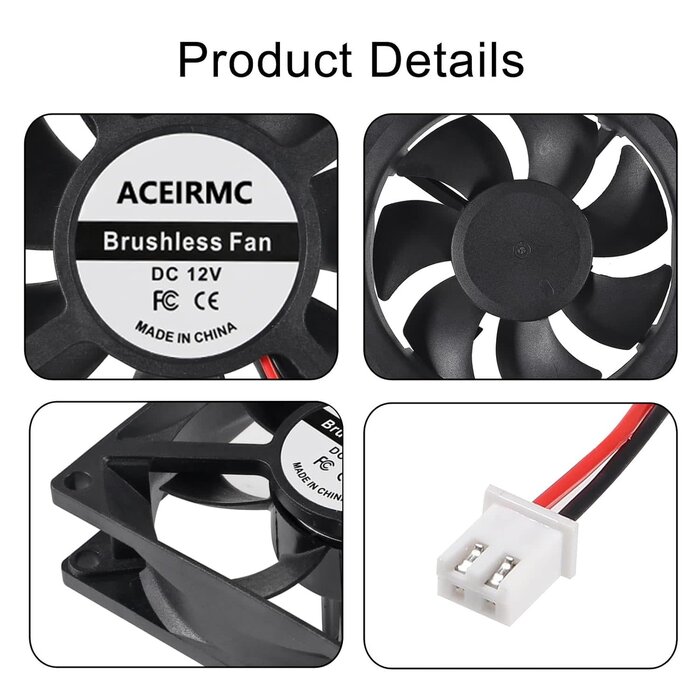 80MM-CASE-FAN - ACEIRMC 8025 Cooling Fan 80x80x25mm DC 12V Cooler Brushless Fan 80mm Fan XH2.54 2Pin for DIY PC Computer Cooling Case Fan 80mm 25mm (12V 2pin)