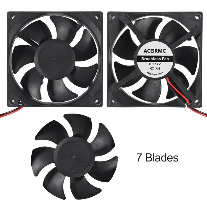 80MM-CASE-FAN - ACEIRMC 8025 Cooling Fan 80x80x25mm DC 12V Cooler Brushless Fan 80mm Fan XH2.54 2Pin for DIY PC Computer Cooling Case Fan 80mm 25mm (12V 2pin)