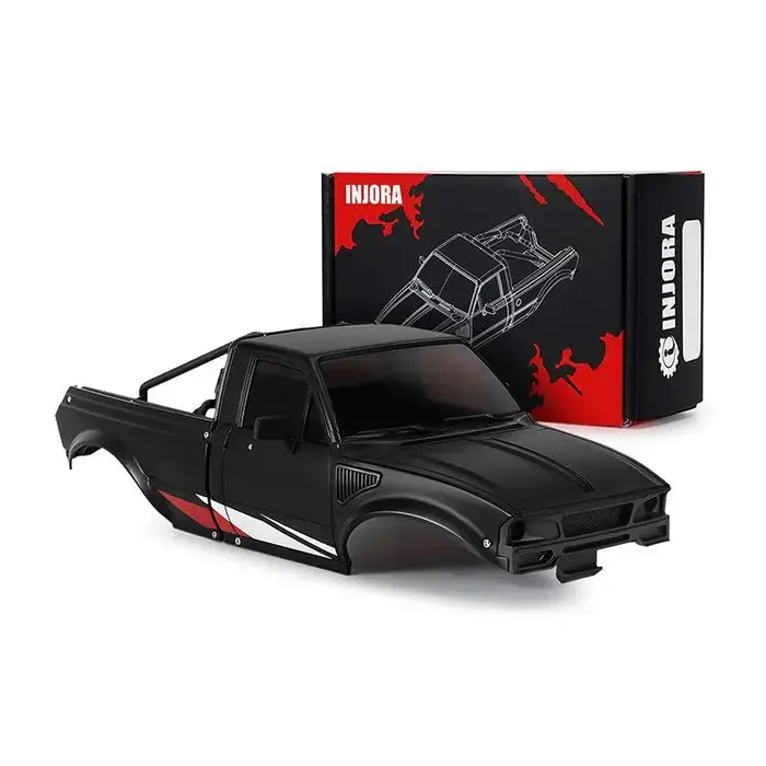 INJORA IR60-BK - INJORA IR60 Pickup Hard Body with Bed Rack for 1/18 TRX4M Defender Bronco
