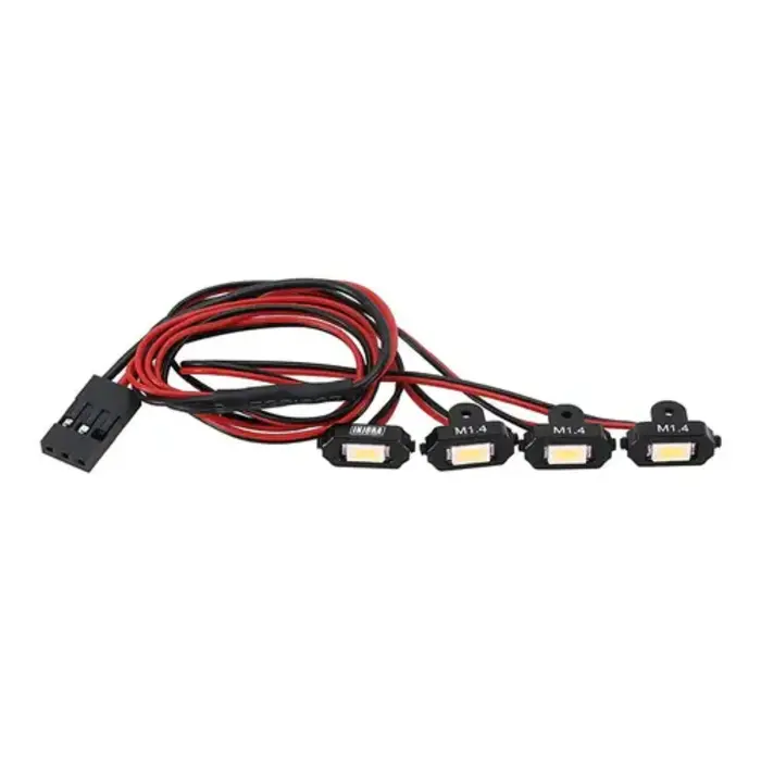 INJORA DG-L35-4 - INJORA Rock Lights Kit with Controller for 1/18 1/24 RC Crawler (White/Yellow)