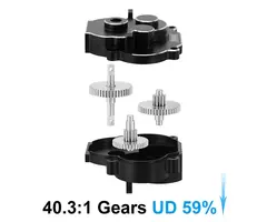 INJORA 4M-55UD-BK - INJORA CNC Aluminum Complete Transmission for 1/18 TRX4M (4M-55)