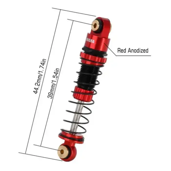 INJORA SCX24-131RB-2 - INJORA 39mm Aluminum Threaded Oil Shocks for Axial SCX24 FMS FCX24M