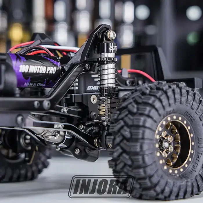 INJORA 4M-42BS-2 - INJORA 59mm Long Threaded Oil Shocks for 1/18 TRX4M (4M-42)